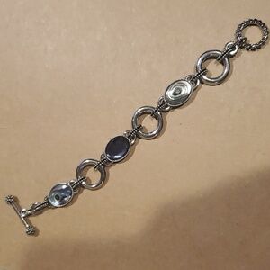 Silver & stone bracelet